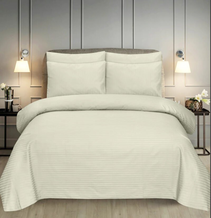 Cream Stripe Bedsheet Set