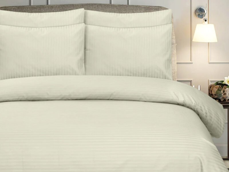 Cream Stripe Bedsheet Set - Image 3