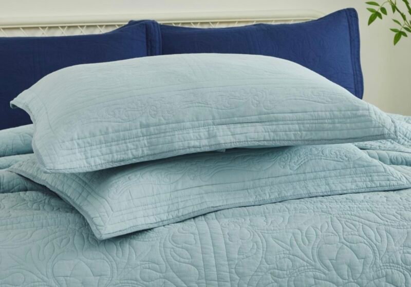 Luxurious Bedspread Sky blue 3 pcs - Image 5