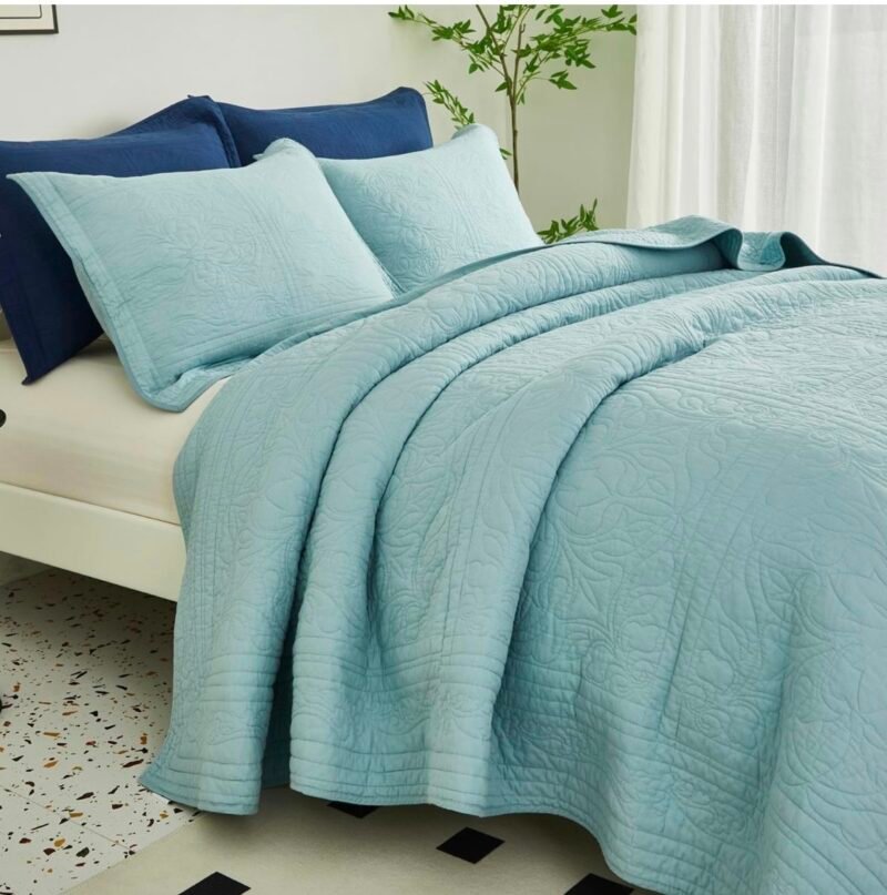 Luxurious Bedspread Sky blue 3 pcs