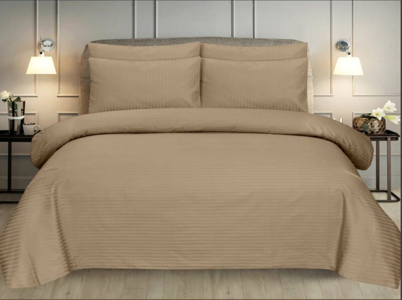 Light Brown Stripe Bedsheet Set