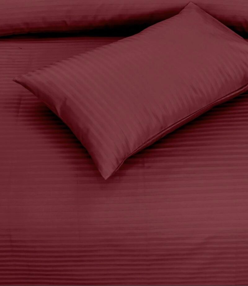 Maroon Stripe Bedsheet Set - Image 4