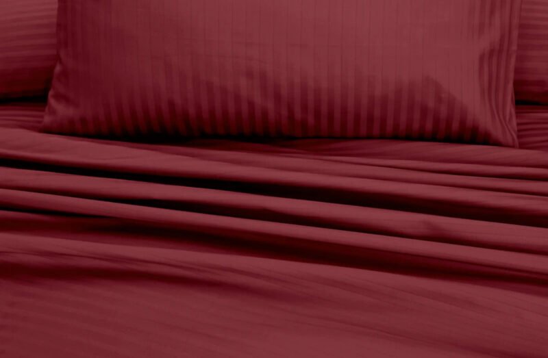 Maroon Stripe Bedsheet Set - Image 5