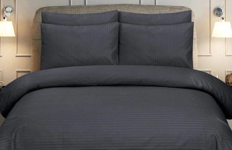 Grey Stripe Bedsheet Set - Image 2